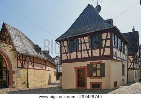 Eltville, Germany - March 31, 2019: Old German Town Eltville In The Rhine River Valley. Eltville Is 