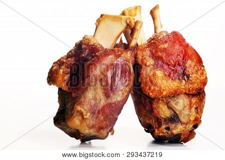 Roasted Pork Knuckle. Ham And Bacon Are Popular Foods In The West.