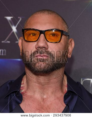 LAS VEGAS - APR 02:  Dave Bautista arrives for the CinemaCon 2019 - STXfilms presentation 