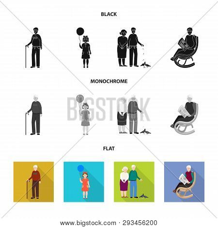 Vector Design Of Character And Avatar  Sign. Set Of Character And Portrait Stock Symbol For Web.