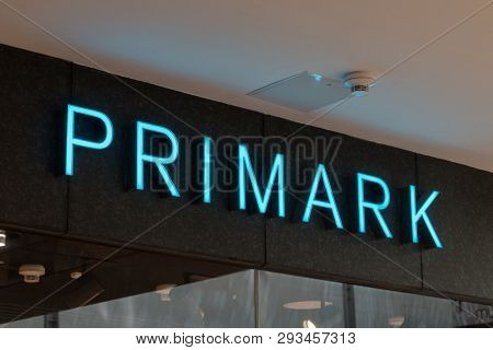 Hamburg, Germany - February 16, 2019: Primark Logo And Sign. Primark Is An International Clothing Re