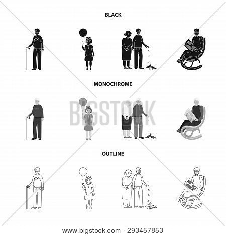 Vector Illustration Of Character And Avatar  Icon. Collection Of Character And Portrait Vector Icon 