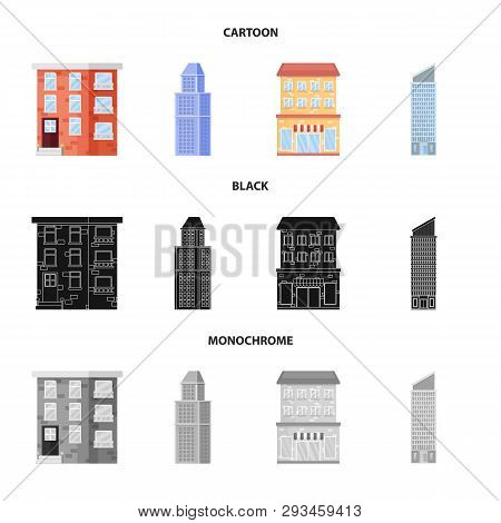 Vector Design Of Municipal And Center Logo. Set Of Municipal And Estate   Vector Icon For Stock.