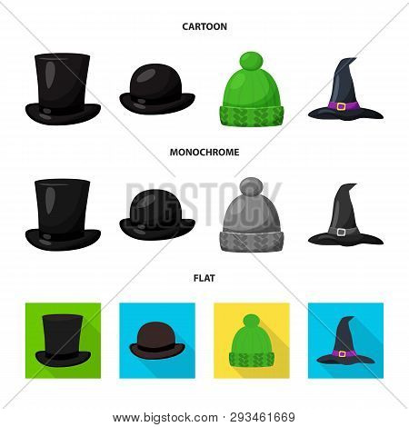 Isolated Object Of Clothing And Cap Sign. Collection Of Clothing And Beret Vector Icon For Stock.