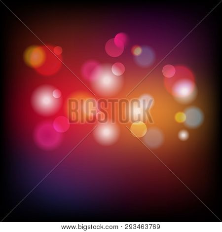 Abstract Light Bokeh On Dark Background. Vector Illustration.