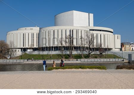 Bydgoszcz, Kujawsko-pomorskie / Poland - April, 4, 2019: Opera Building In Central Europe. Modern Ar