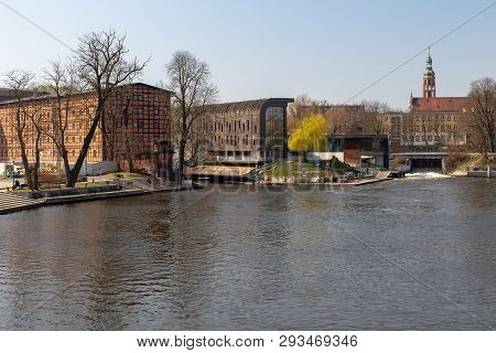 Bydgoszcz, Kujawsko-pomorskie / Poland - April, 4, 2019: Buildings On The Island In The City Center.