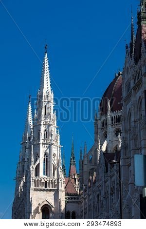 Hungary Parliament Building In A Beautiful Sunny Day