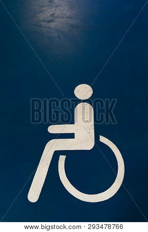 Disabled Sign - Free Vacant Parking Lot Space In A Shopping Centre Multi Story Car Park
