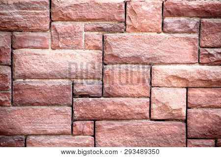 Neat Stone Joint Pattern On Outer Compound Of Umaid Bhavan Palace In Jodhpur, Rajasthan, India, Asia