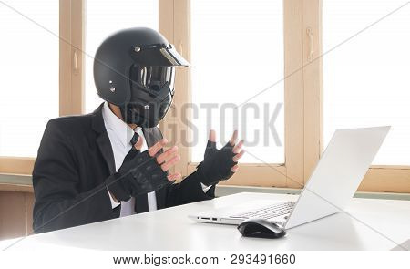 Ai Artificial Intelligence Businessman Concept Confuse Or Muddle With System Error. Ai Artificial In