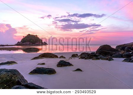 Beautiful Sunrise On Koh Lipe Beach Thailand ,summer Vacation