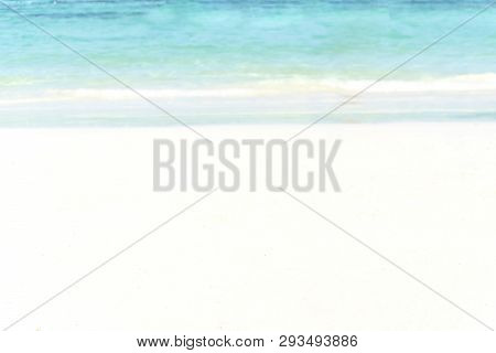 Tropical Beach With Bokeh Sun Light Wave Abstract Background