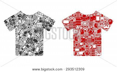 T-shirt Composition Icons Organized For Bigdata Purposes. Vector T-shirt Mosaics Are Composed From C
