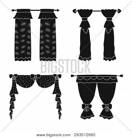 Isolated Object Of Garter And Blinds Logo. Set Of Garter And Drapery Vector Icon For Stock.