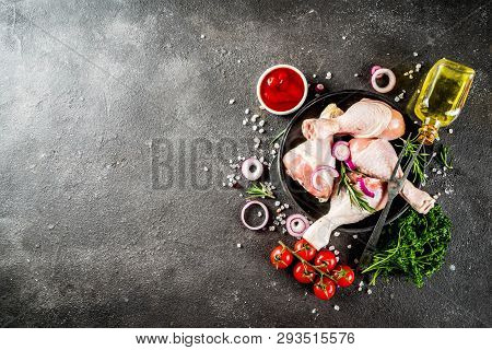 Raw Chicken Legs Ready For Cooking