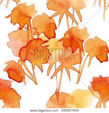 Floral Seamless Pattern. Hand Drawn Illustration. Fullsize Raster Atrwork.