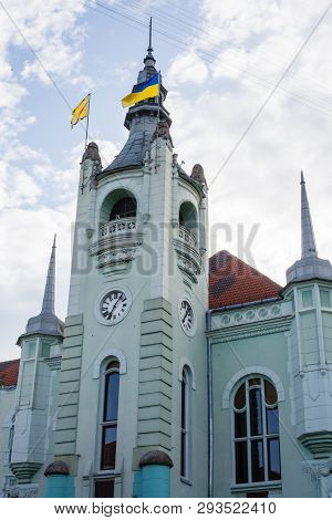 Mukacheve - Ukraine, July 26, 2009: City Hall Of Mukacheve. Center Of The City
