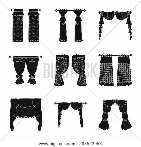Vector Illustration Of Garter And Blinds Sign. Collection Of Garter And Drapery Vector Icon For Stoc
