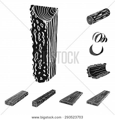 Vector Design Of Hardwood  And Construction Symbol. Set Of Hardwood  And Wood Vector Icon For Stock.