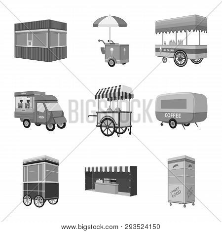 Vector Design Of Trade And Food Sign. Set Of Trade And Tent Vector Icon For Stock.