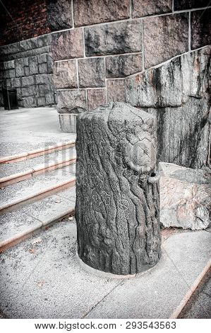 Runestone In The Stockholm City Hall, Sweden - Ancient Artifact, Archaeological Find