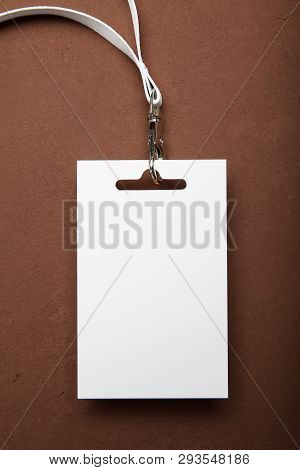 Empty Mockup Of Identity Card Template. Pass