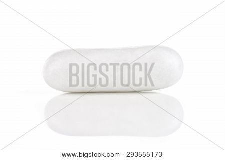 One Whole White Sweet Licorice Comfit Isolated On White Background