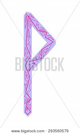 Rune Wunjo. Ancient Scandinavian Runes. Runes Senior Futarka. Magic, Ceremonies, Religious Symbols. 