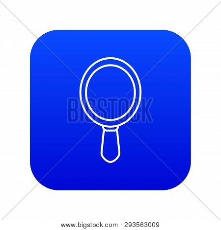 Hand Mirror Icon Blue Vector Isolated On White Background
