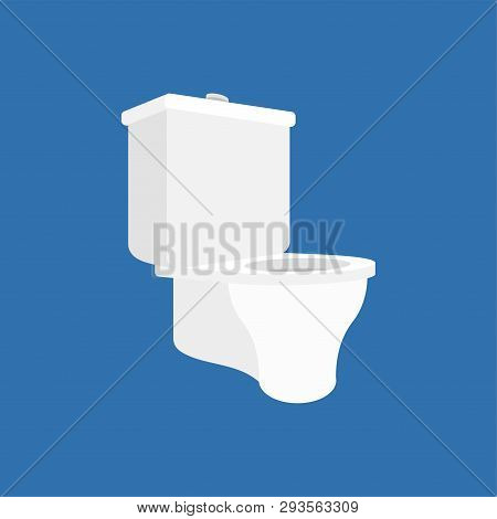 Toilet Bowl Isolated. Lavatory Cartoon Style Vector