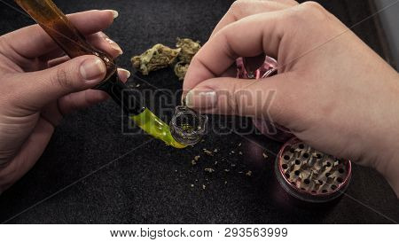 Smoking Medical Marijuana With A Smoking Pipe