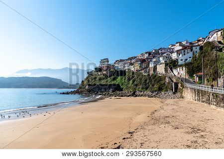 Lastres, Spain - April 1, 2019: Scenic View Of The Beautiful Fishing Village Of Lastres In Asturias