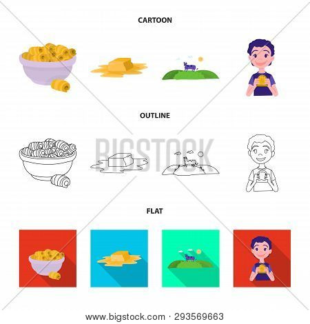 Isolated Object Of Creamy And Product Sign. Collection Of Creamy And Farm Stock Symbol For Web.