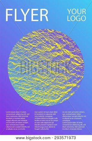 Booklet Design Vector Layout. Violet Blue Yellow Arthouse Effect Texture. Company Strategy Book Cove