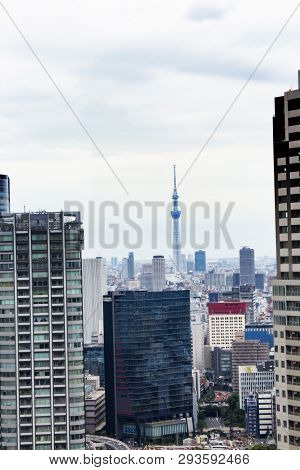Tokyo Skytree Tower In Japan With Road And Building