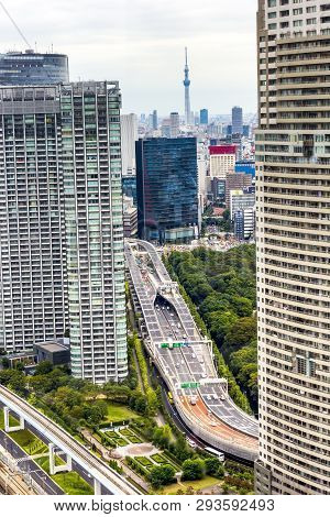 Tokyo Skytree Tower In Japan With Road And Building