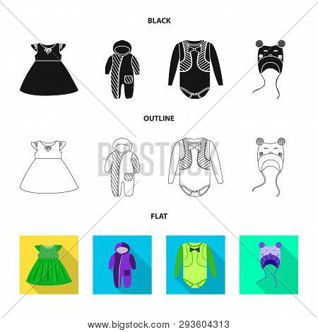 Vector Illustration Of Fashion And Garment Icon. Set Of Fashion And Cotton Vector Icon For Stock.