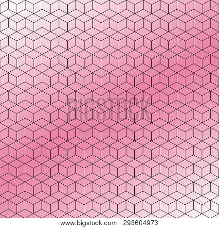 Abstract Pink Background Of Geometric Black Triangles