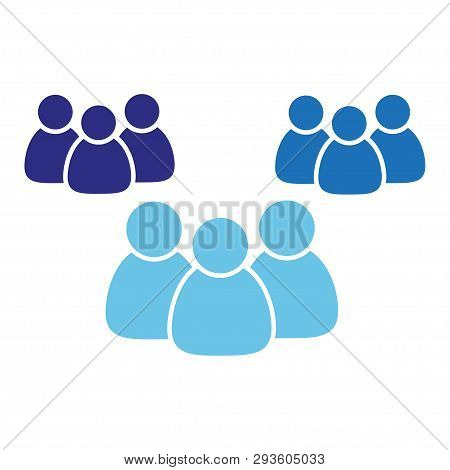 Icons With People. 3 Groups Of People Of Different Colors