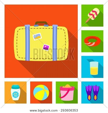 Vector Design Of Equipment And Swimming Icon. Collection Of Equipment And Activity Stock Vector Illu