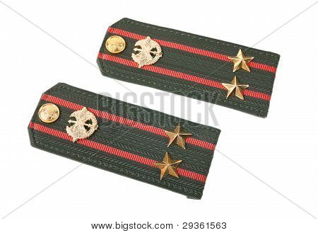 SAMARA, RUSSIA - NOVEMBER 7, 2014: Shoulder straps lieutenant colonel of russian army isolated on white background