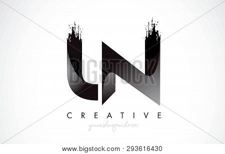 Ln Letter Design With Brush Stroke And Modern 3d Look Vector Illustration.