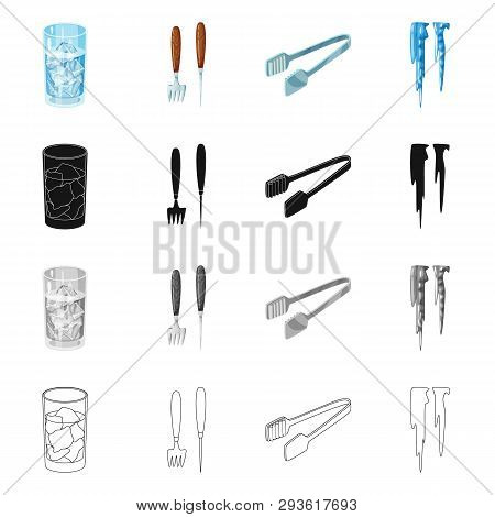 Vector Design Of Texture  And Frozen  Symbol. Set Of Texture  And Transparent  Stock Symbol For Web.