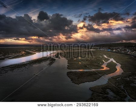 Editorial Swansea, Uk - April 04, 2019: The Village Of Penclawdd In Swansea, South Wales, Uk, Renown