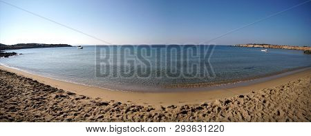 Panoramic View Of Farangas Beach, Paros, Greece
