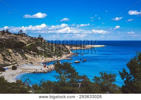 Lagoon In Cyprus Ayia Napa, Cape Greco Peninsula, National Forest Park