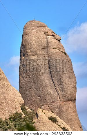 Mountains In Montserrat In Catalonia Of Spain In A Sunny Day. Very Interesting Shape Rocks.