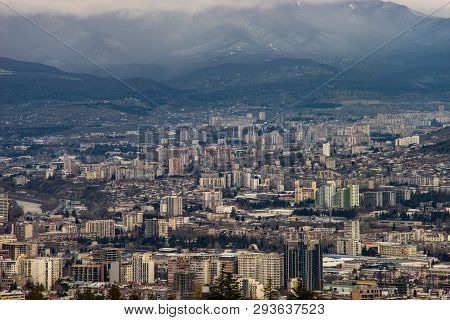 View To Tbilisi City From The Hill Top