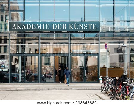 Berlin, Germany - March 31, 2019: Akademie Der Kunste, German For Academy Of Arts, At Pariser Platz 